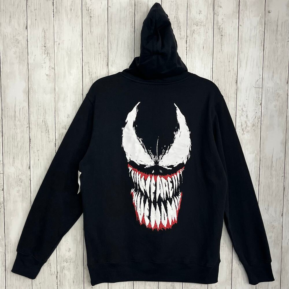 Marvel Big Venom Graphic Print Long Sleeve Pullover Hooded Sweatshirt Hoodie - Picture 2 of 10